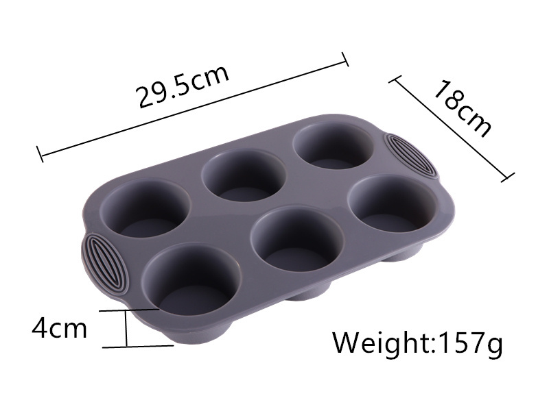 High quality Kitchen Supplies Silicone Reusable Baking Mold Cupcake Mould Muffin Cups Cupcake Liners Silicone 6 Cupcake Moulds