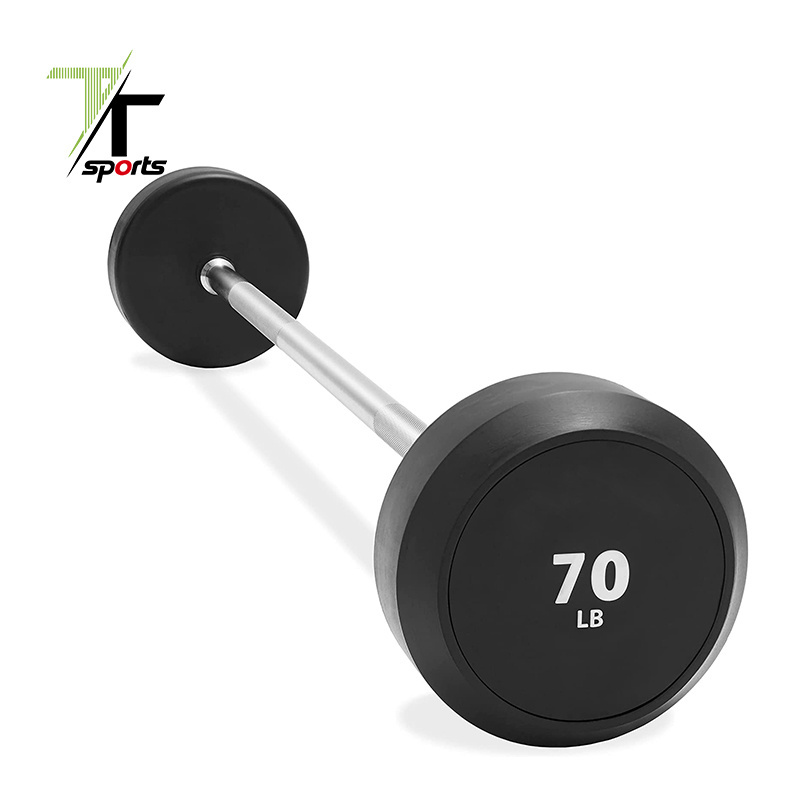 heavy strongman rubber barbell gym barbell dumbbell with long bar rack