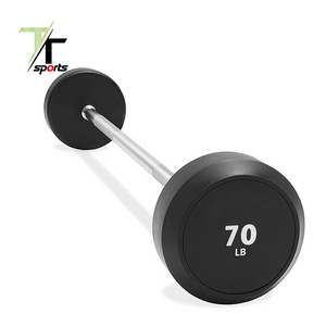 heavy strongman rubber barbell gym barbell dumbbell with long bar rack