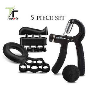 Hand Grip Strengthener Workout Kit With Resistance Hand Gripper Finger Exerciser Finger Stretcher Grip Ring & Ball