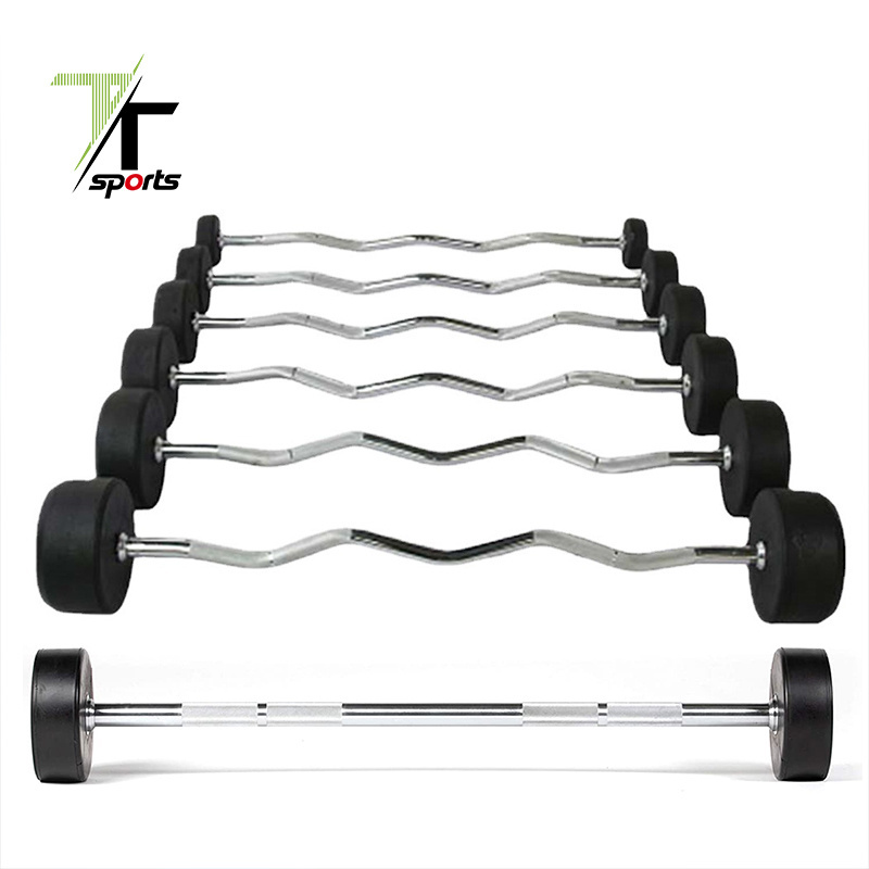 heavy strongman rubber barbell gym barbell dumbbell with long bar rack