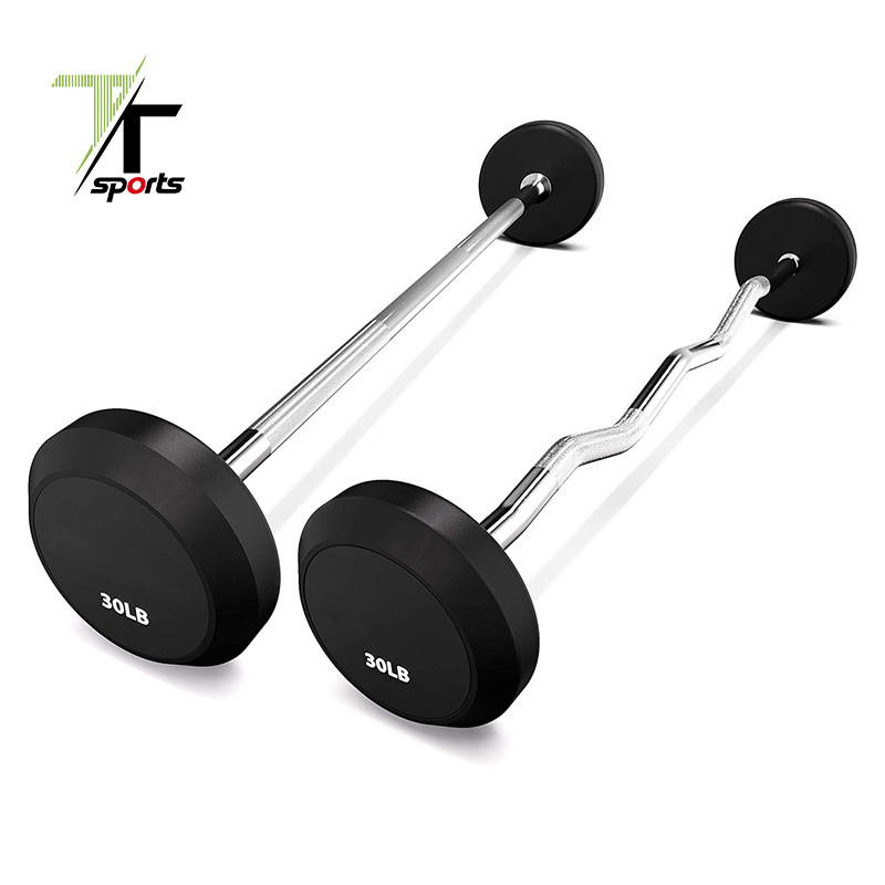 heavy strongman rubber barbell gym barbell dumbbell with long bar rack