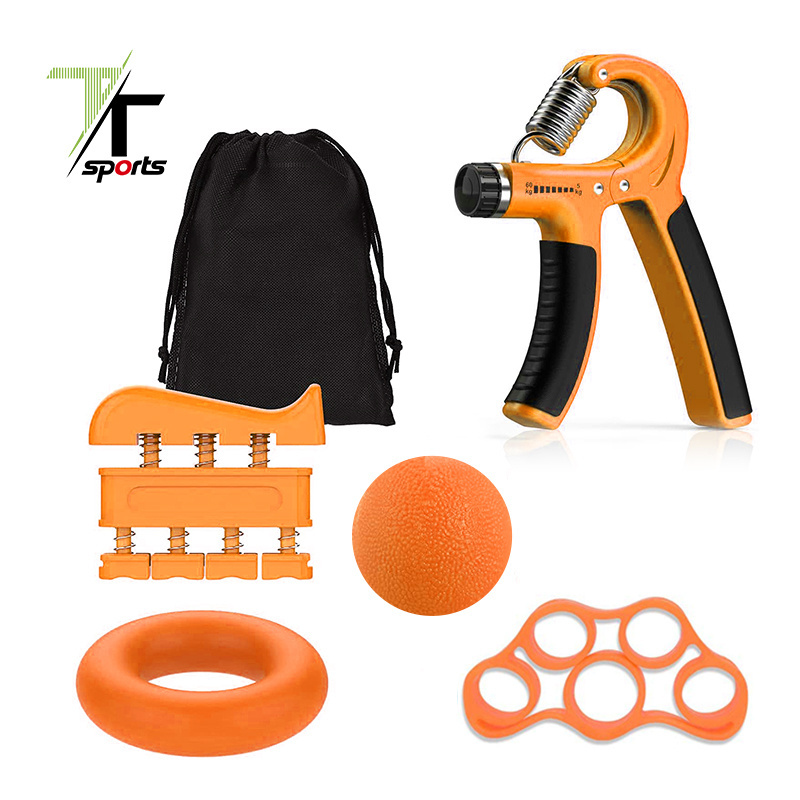 Hand Grip Strengthener Workout Kit With Resistance Hand Gripper Finger Exerciser Finger Stretcher Grip Ring & Ball