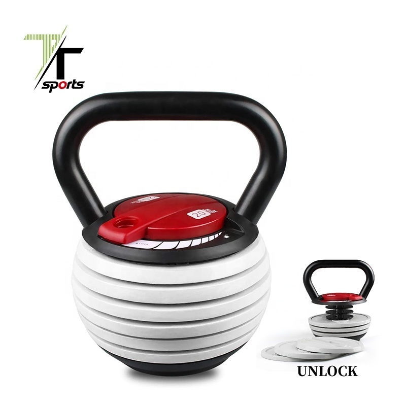 TTSPORTS Customized Color Weight 20 LB 40 LB Adjustable Cast Iron Kettlebell