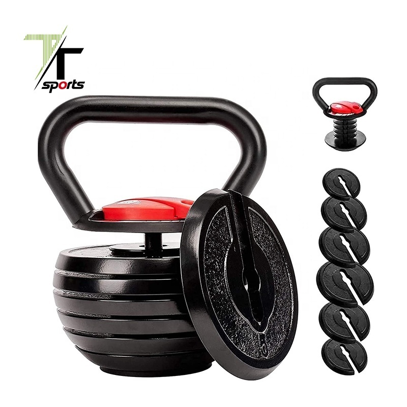 TTSPORTS Customized Color Weight 20 LB 40 LB Adjustable Cast Iron Kettlebell