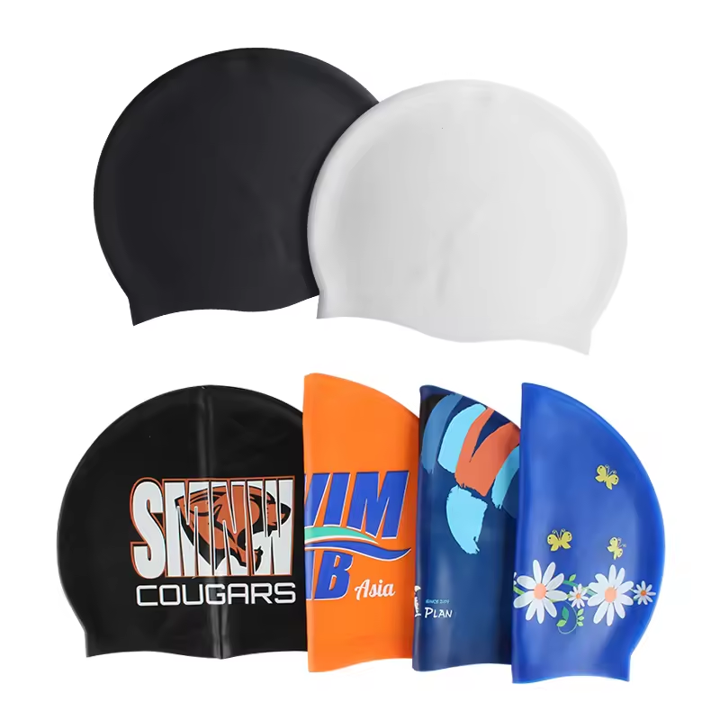 Adult flag swim cap helmet silicone swim cap custom logo sport arena swimming caps