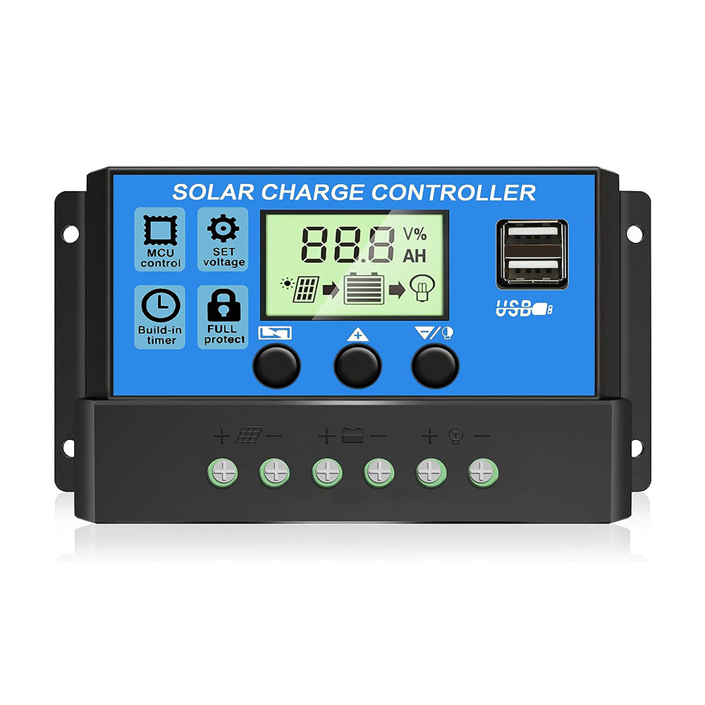 10A 12V/24V PWM Solar charge controller with lcd screen solar power system 12V solar kit