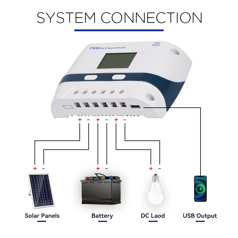 Pwm solar charge controller with LCD Smart Digital Display control price solar