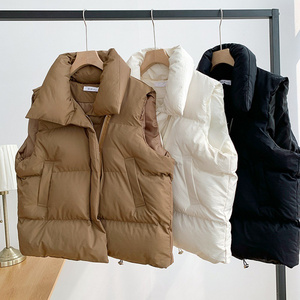 2023 new autumn winter  women's oversize jacket plush warm coat skin-friendly solid jacket with pocket zip sleeveless vest