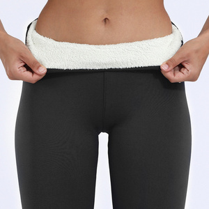 High Quality Tight Pants High Waist Tummy Control Skin Friendly Solid Casual Winter Heavy Plush Warm Fleece Leggings for women