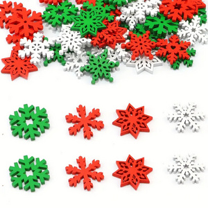 Christmas Series Colorful Snowflake Wood Chips Handmade DIY Ball & Tree Ornaments Decoration