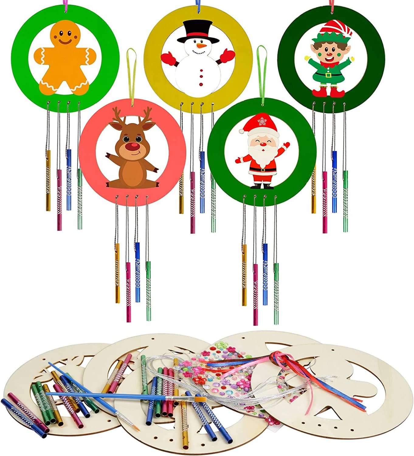 Wooden Craft Sets Wind Chimes Craft for Crafts and Decorating for Spring Autumn Christmas Decoration