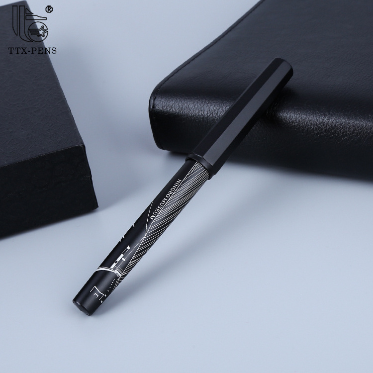 TTX High Quality Custom Promotional Black New Latest Feather Metal Fountain Pen With Customized Logo