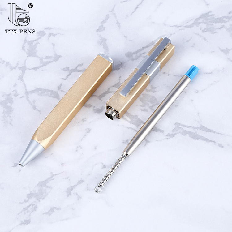 2019 Gift Signature New Design Square Top Roller Handmade Copper Brass Heavy metal Pen