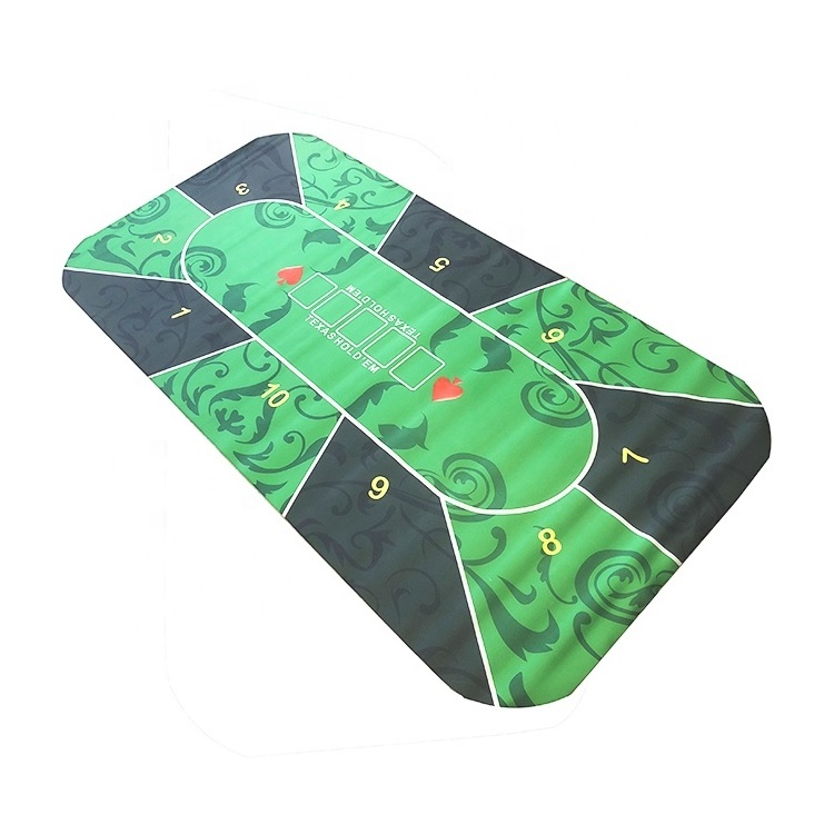 Custom anti slip Dye Sublimation Printing rubber poker table top mat