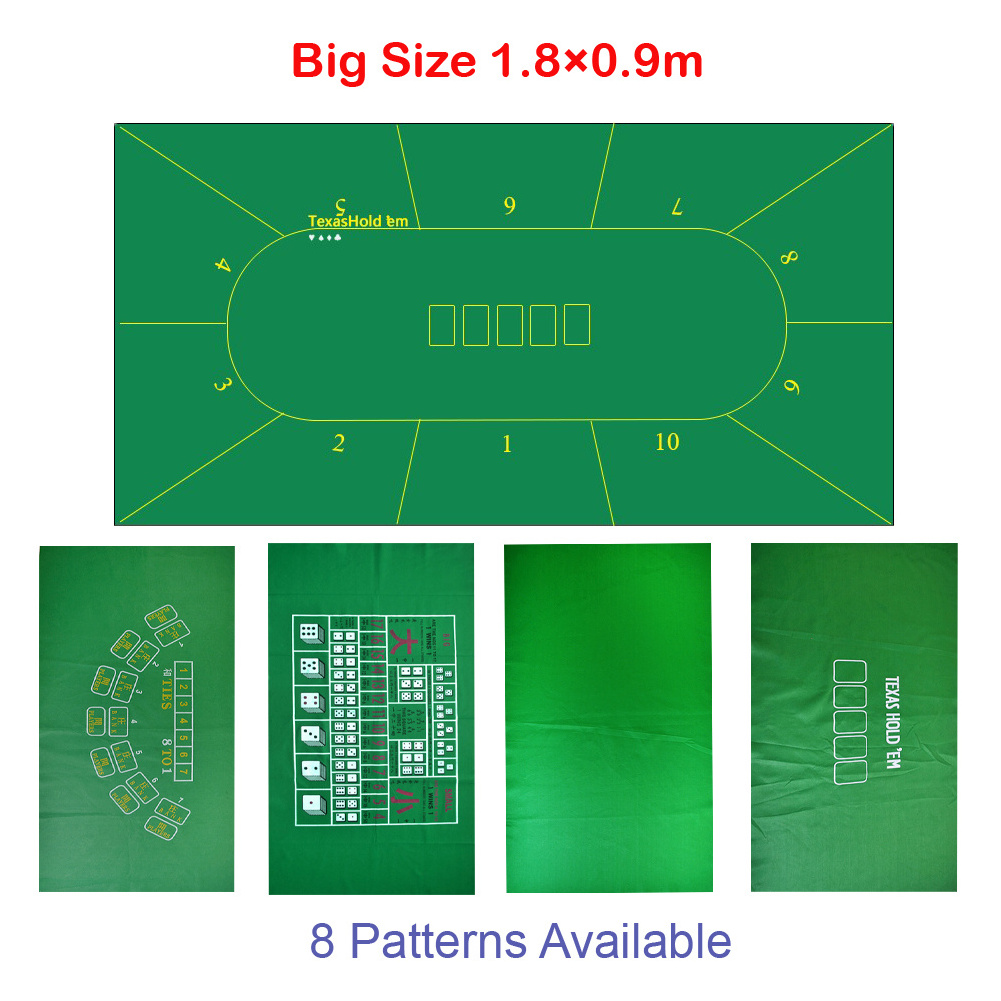 TTX Manufacturers Custom Poker Table Top/Poker Mat Set Rubber Fabric Poker Table Cover Mat Cloth Felt