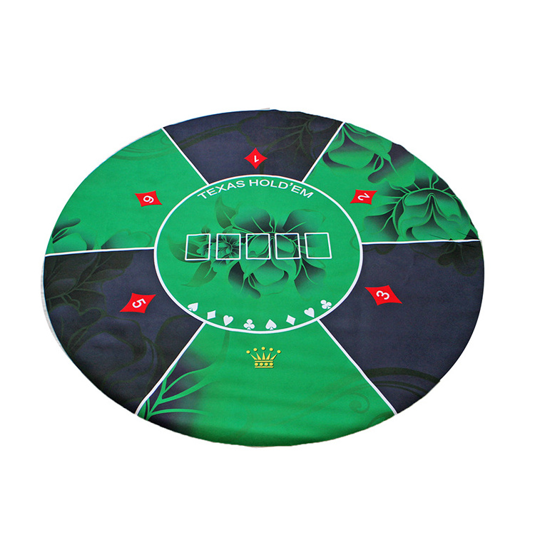 Poker Table Mat round shape 4 players non slip rubber portable poker casino table mat card game tabletop playing mats