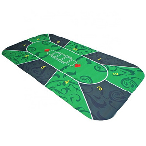 custom made non slip rubber soft cloth top casino poker game table mat poker card game mat rubber poker mat