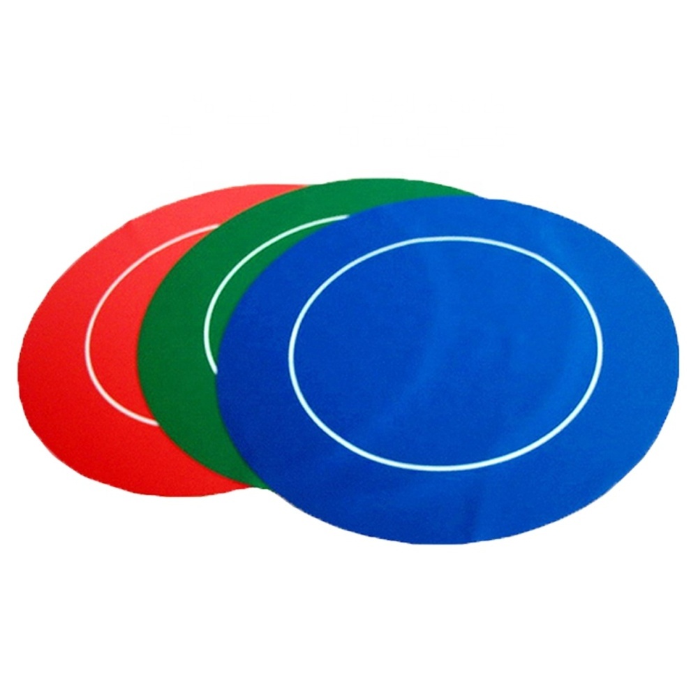 Poker Table Mat round shape 4 players non slip rubber portable poker casino table mat card game tabletop playing mats