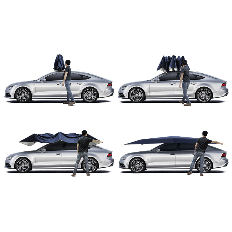 4.2M Car umbrella Semi Automatic Folded Portable Car Protection car Umbrella