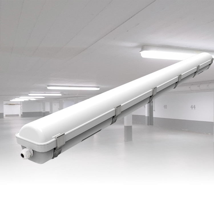 TUBU 5 year warranty ip66 36W 4ft 130lm/w LED batten lighting fixture with emergency function