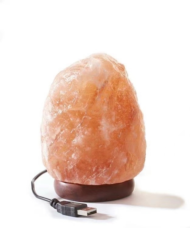 Himalayan Natural Salt Lamp White Rock USB with Color Changing Lights Hand Crafted Salt