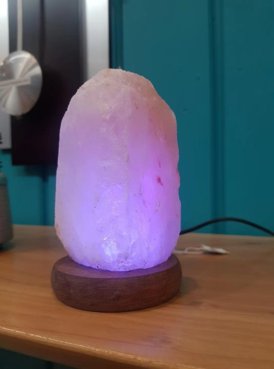 Himalayan Natural Salt Lamp White Rock USB with Color Changing Lights Hand Crafted Salt