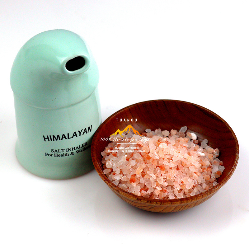 Salt Inhaler and Includes Pure Himalayan Pink salt scrub Himalayan salt inhaler white color