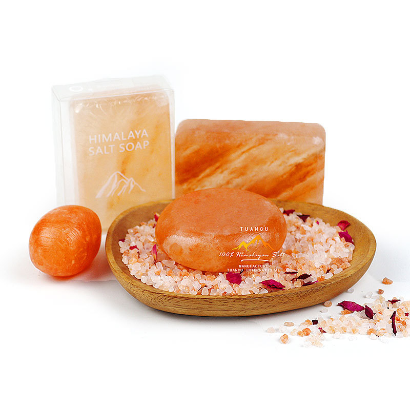 Wholesale Salt foot Scrub Body Massage Red Pink Himalayan Salt Hot Energy Rock Crystal Heated Warmer Stone for Spa