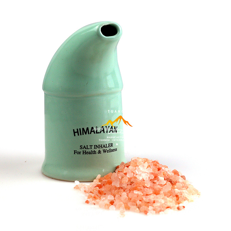 Salt Inhaler and Includes Pure Himalayan Pink salt scrub Himalayan salt inhaler white color