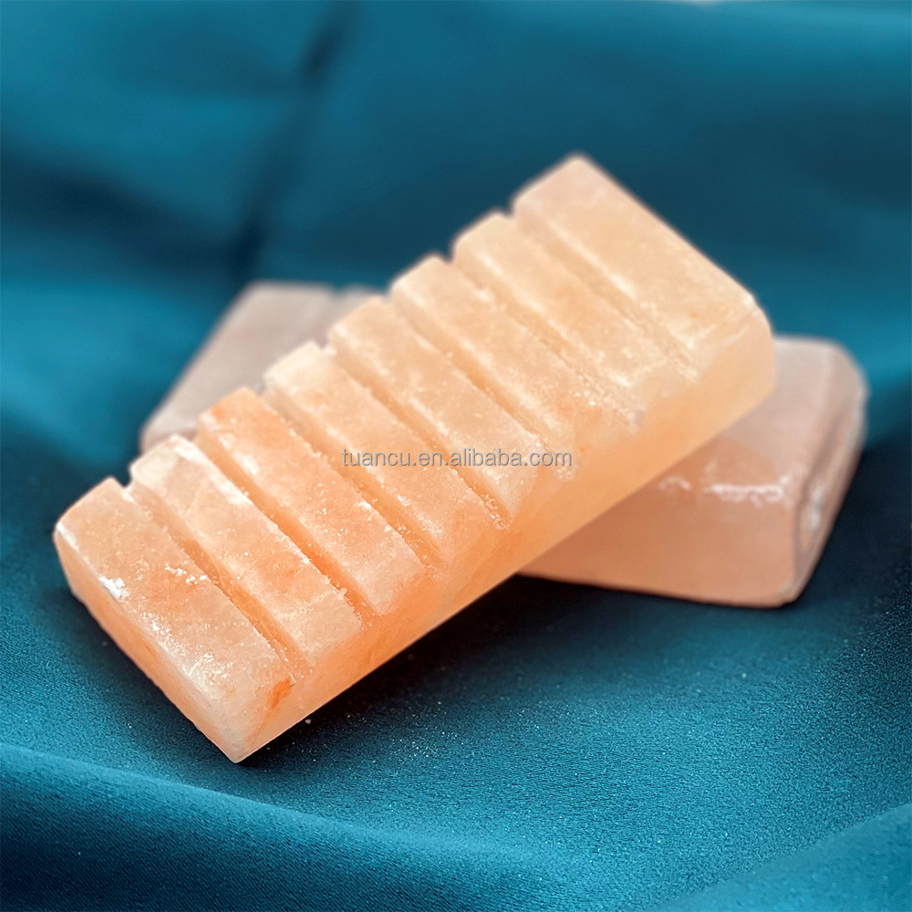 Himalayan Salt Heated Warmer Stone for Spa Hot Energy Rock Crystal Wholesale Salt Foot Scrub Body Massage Pink Adults Bar 10pcs