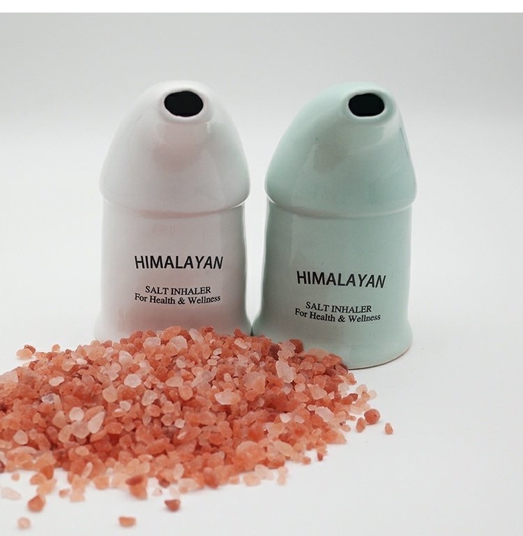 Himalayan salt inhaler Easy to Use Ceramic Salt Inhaler and Includes Pure Himalayan salt