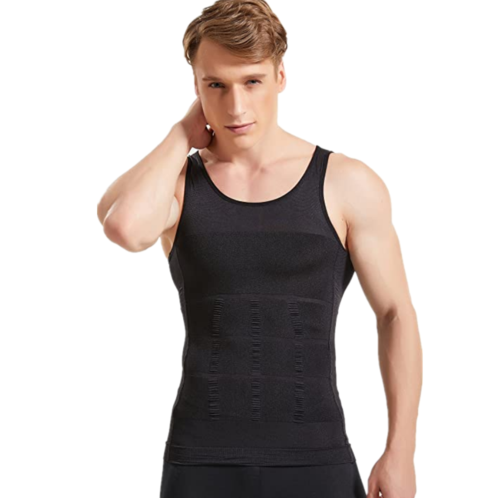 Wholesale Men Mesh Compression Abdomen Shirt Slim Men Body Slimming Tummy Control Shapewear Waist Girdle Shirt Tank Top Vest