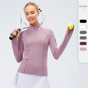 Autumn And Winter Fall Fitness Wear Yoga Women  Long Sleeve Seamless Running Shirt Athletic Gym Workout Top Wear With Thumb Hole