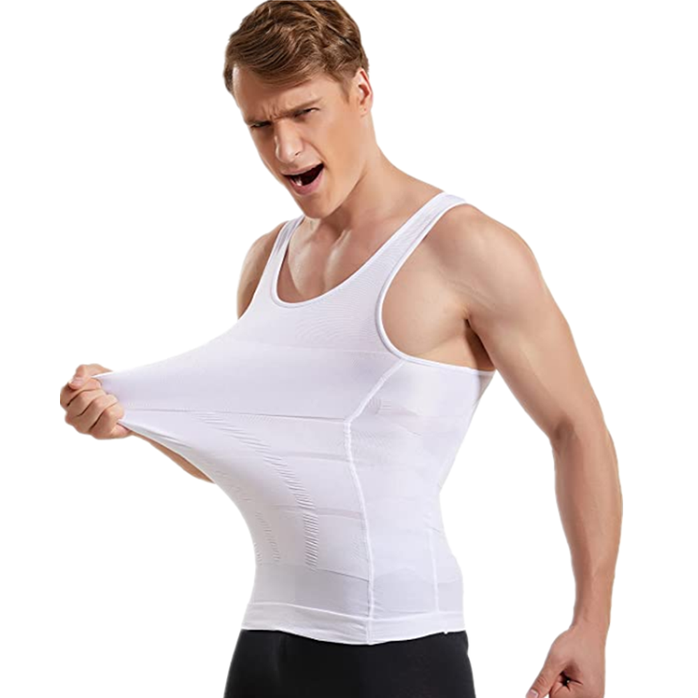 Wholesale Men Mesh Compression Abdomen Shirt Slim Men Body Slimming Tummy Control Shapewear Waist Girdle Shirt Tank Top Vest