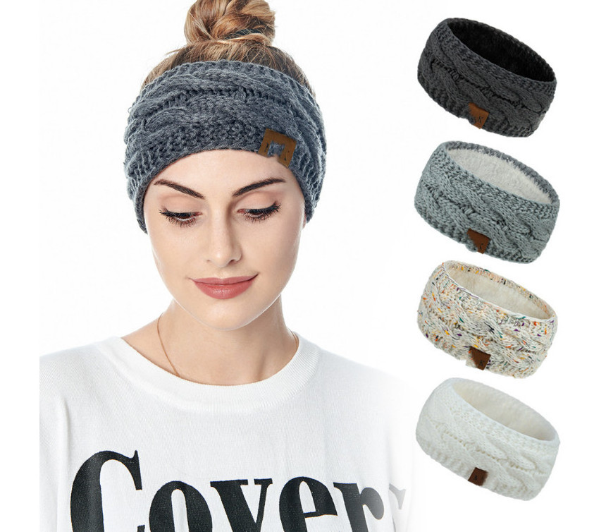 Headbands for Women Winter Warm Cable Knit Ear Warmer Thick Head Wrap Fuzzy Fleece Lined Gifts