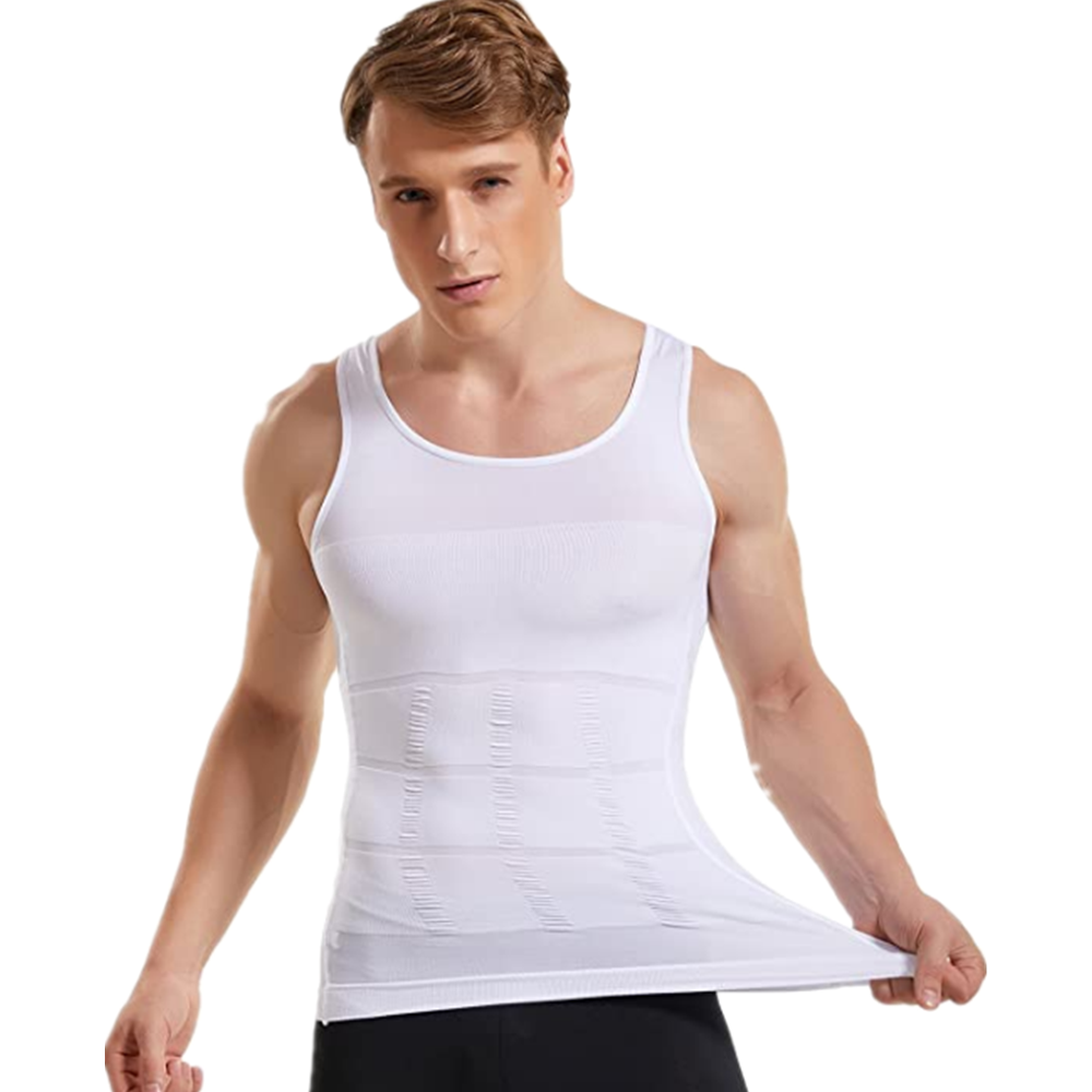 Wholesale Men Mesh Compression Abdomen Shirt Slim Men Body Slimming Tummy Control Shapewear Waist Girdle Shirt Tank Top Vest