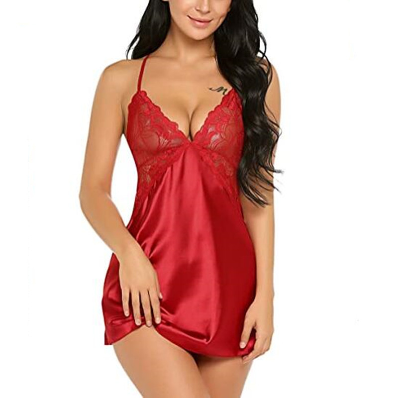 Lace Babydoll V-Neck Plus Size Sleepwear Nightwear Women's sexy Lingerie