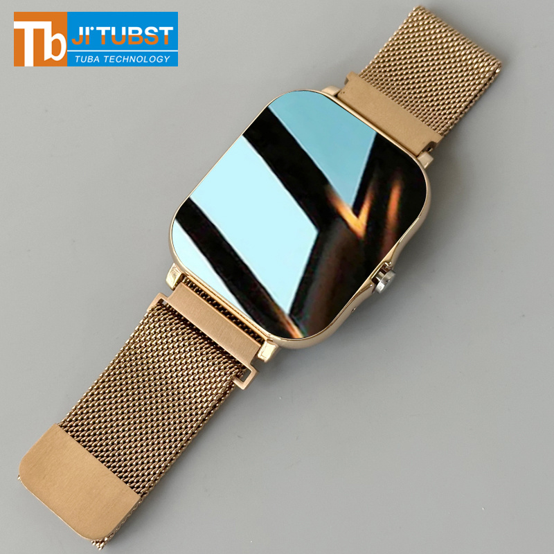 2024 CT2 Smartwatch GT4 Sports hour clock Android Fashion Reloj Inteligente stainless steel strap golden square Y13 Smart Watch