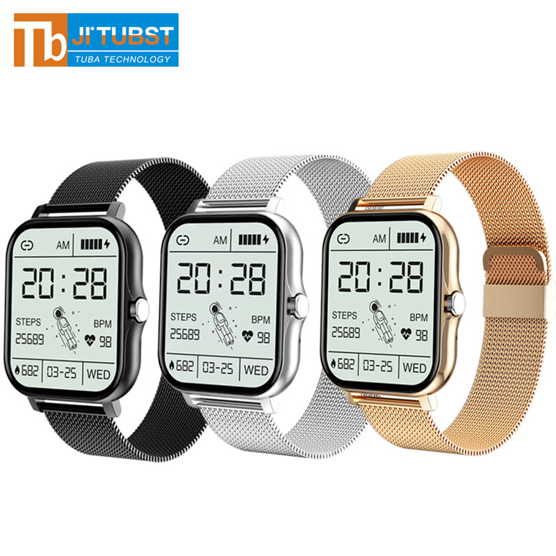 2024 CT2 Smartwatch GT4 Sports hour clock Android Fashion Reloj Inteligente stainless steel strap golden square Y13 Smart Watch