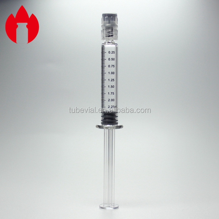 2.25ml Prefilled Glass Syringe Pharmaceutical Lure Lock Glass Cartridge