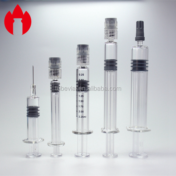 1ml 2.25ml 3ml 5ml Medical or Cosmetic Prefilled Glass Syringe