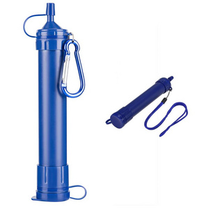 Light Blue Personal Water Purification Filter Straw Portable Drinking Straw Survival Purifier