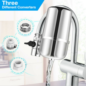 Faucet Filter System, Faucet Water Mount Filter, Double Outlet Faucet Filtration System to Improve Water Quality