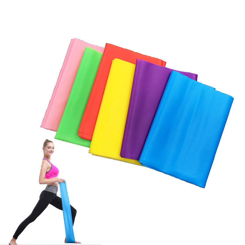 light 1.5M Custom logo Home Gym Exercise Elastic Bands Fitness Flat Yoga Stretch Resistance Bands Long Latex Theraband