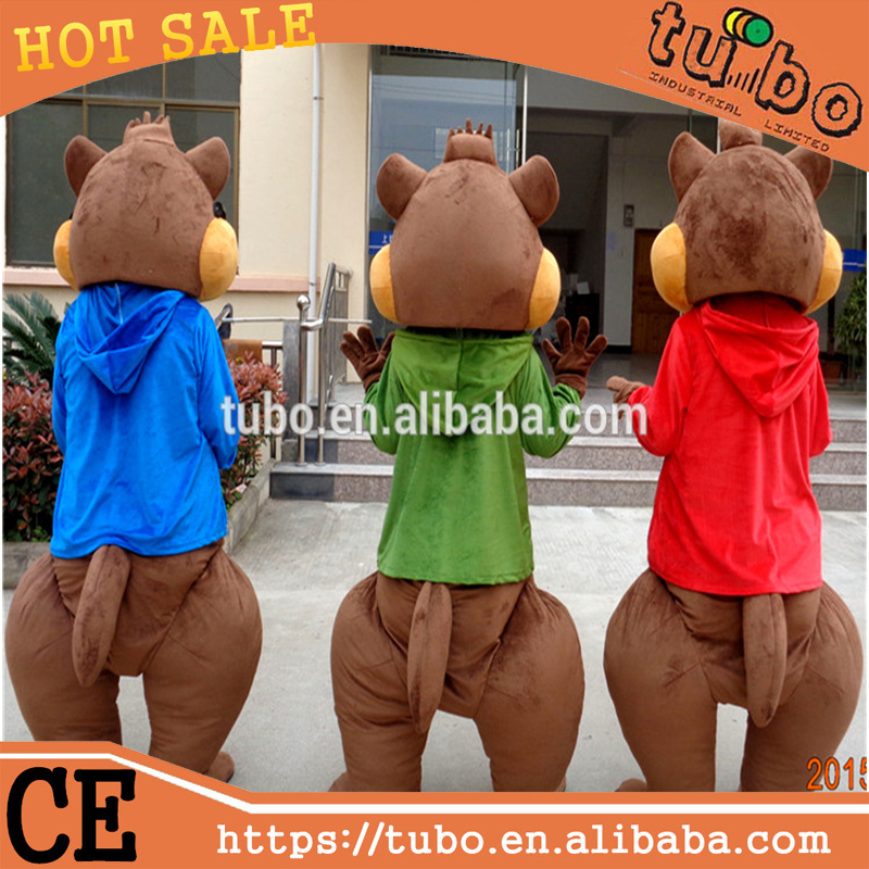 hot sale plush chipmunk walking cartoon mascot costumes, plush animals cosplay costume for performance costume