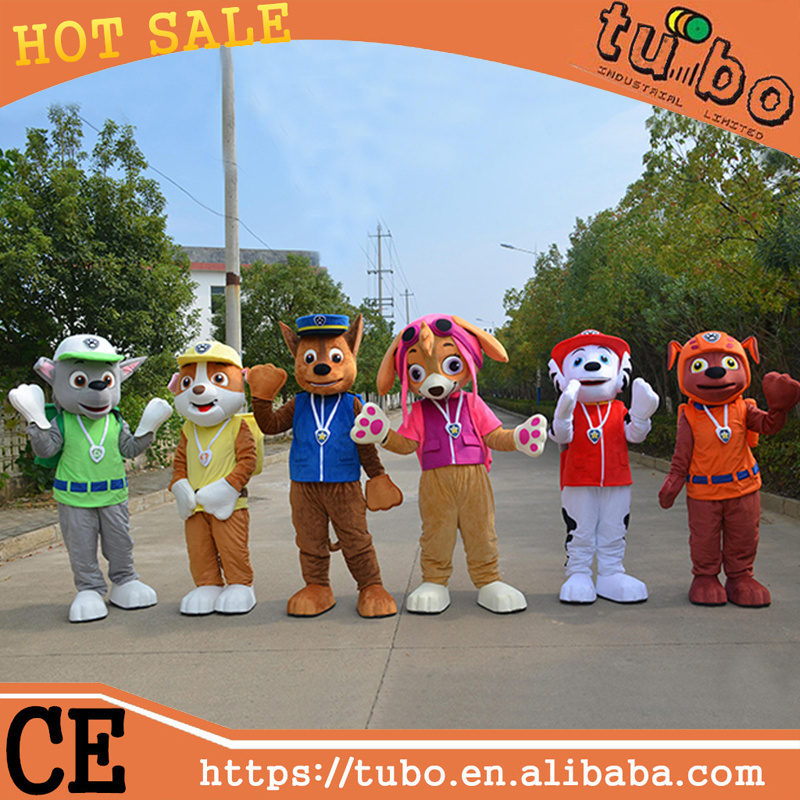 2015 hot sale cheap popular plush dog cartoon character mascot costumes / dog costume for adults for promotion