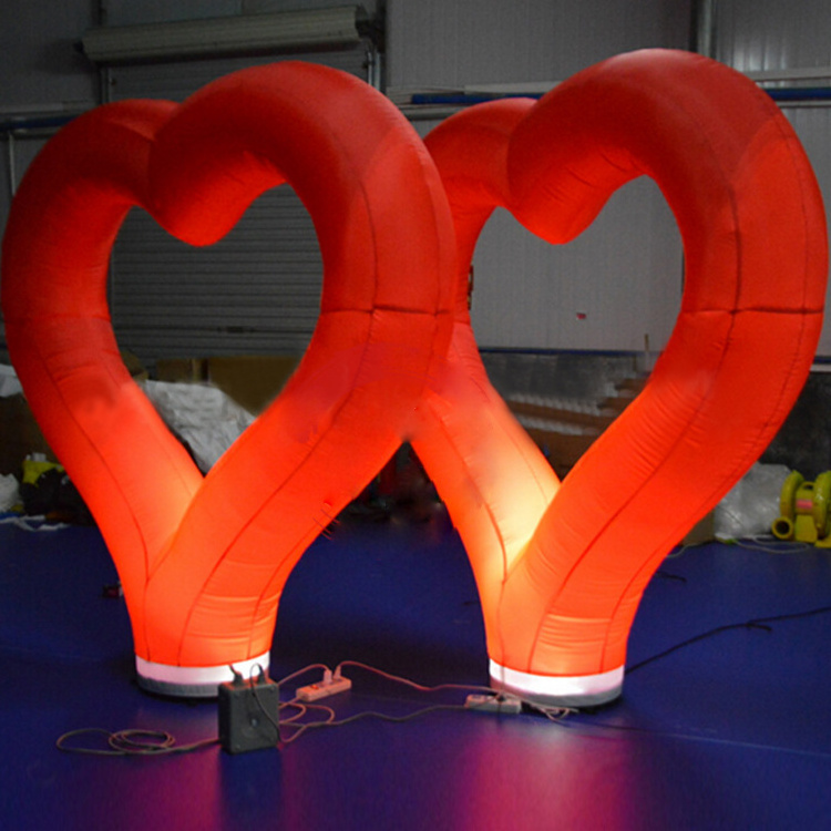 Changing Led custom inflatable led letter words love for wedding/advertising giant inflatable heart for Wedding party Decoration