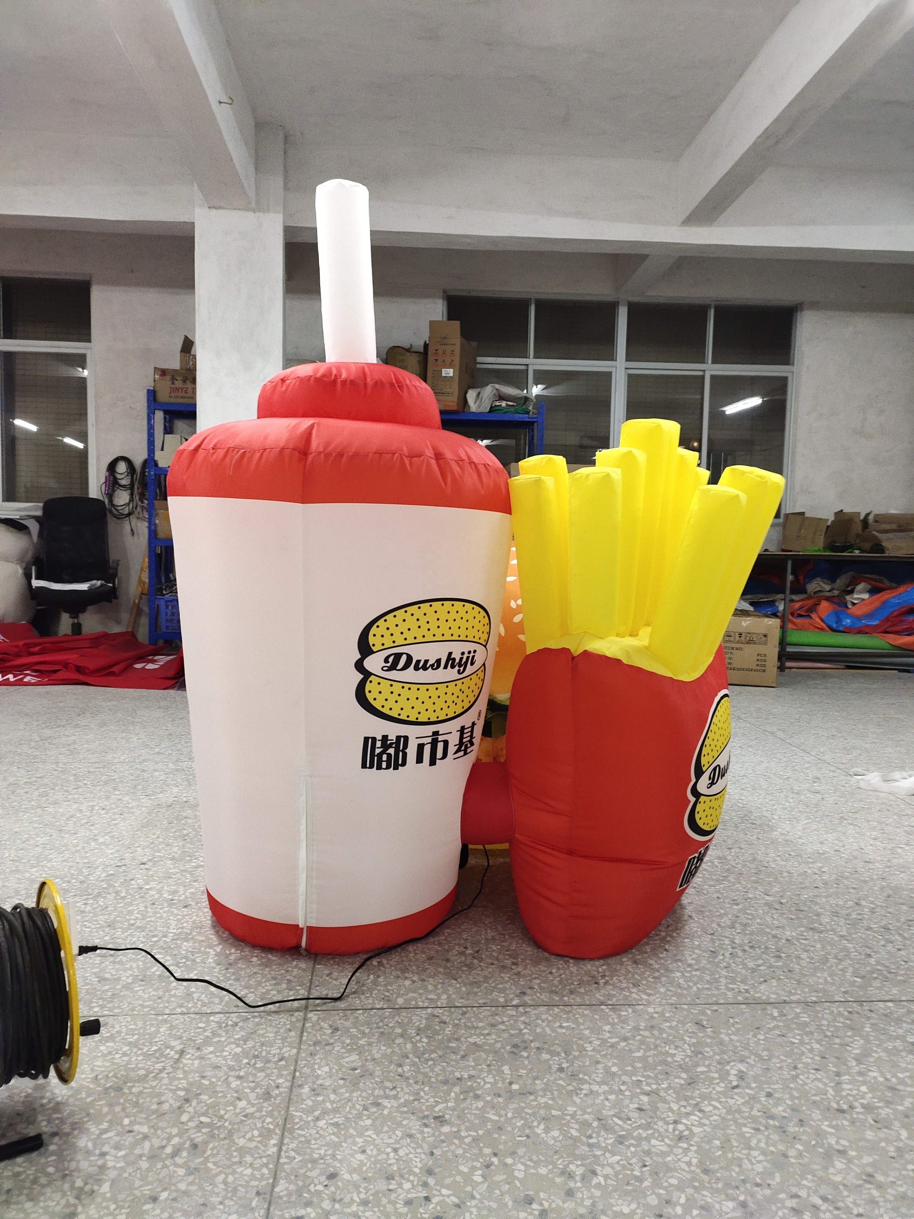 hot sale custom inflatable hamburger/inflatable model/inflatable French fries for inflatable advertising