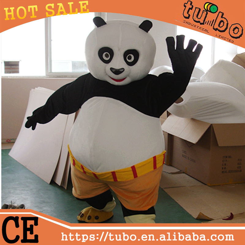 hot sale cheap adult plush kungfu panda cartoon costume / plush panda mascot Character Costume for promotion